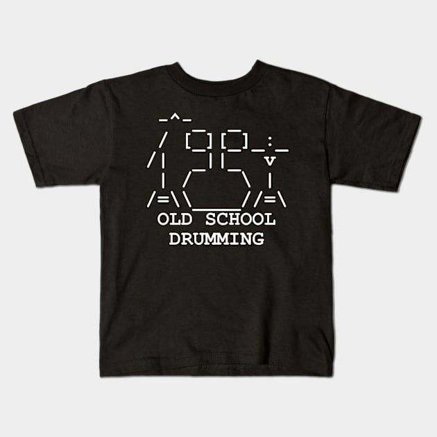 Old School Drummer Kids T-Shirt by drummingco